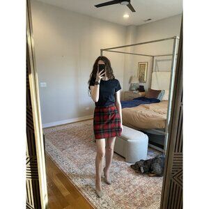 Hollister Red Plaid Mini Skirt Size Medium Y2K
